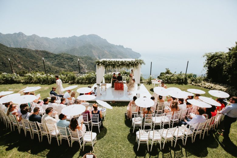 Ceremony overlooking the sea - Hindu wedding at Hotel Caruso in Ravello - Italian Wedding Designer