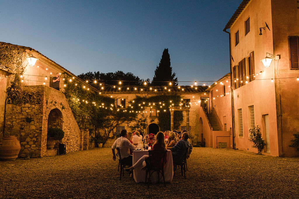Tuscan al fresco dinner - 3 days event at Villa Catignano - Italian Wedding Designer